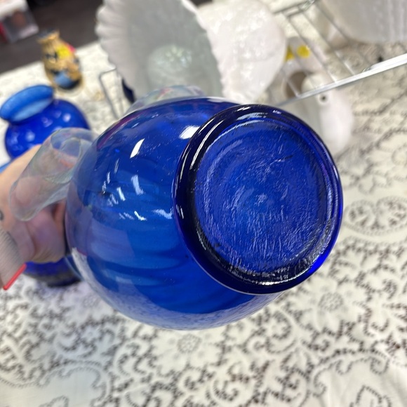 Blue Half Swirl Bubble Vase - Picture 5 of 5